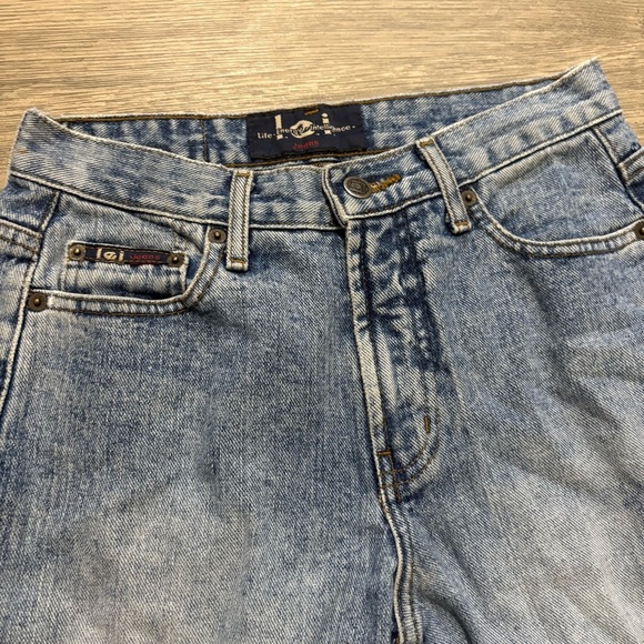 Vtg 90s LEI Light Wash Cropped Jeans Juniors Sz 5/ Womens 2 Mid Rise USA Classic - Picture 9 of 10